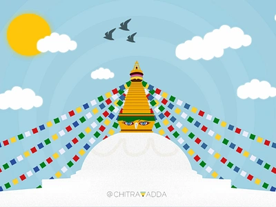 Bouddhanath Stupa adobeillustator bouddhanath graphic design illustration nepal vectorart vectors