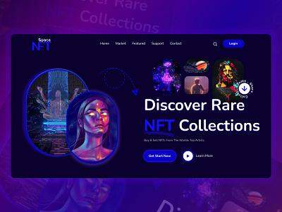 NFT SPACE | Non Fungible Token (NFT) Market Place another world art collection concept discover idea marketplace nft nft marketplace non fungible token riadhossainakash sell share ui ux