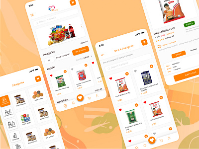 Grocery App | Family Shop andriod bangladesh bangladeshi concept design ecommerce family grocery groceryapp illustration mobile mobile app mobile ui multi vendor orange riadhossainakash single vendor syedriadhossain ui ux