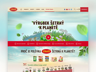 Vitana – Enviromental Friendly Product 3d carbon footprint earth ecology food herbs landing page leaf planet soup sustainability website