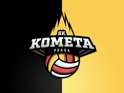 SK Kometa Praha – Volleyball Club Logo ball brand club comet corporate identity logo logo design prague sport volleyball