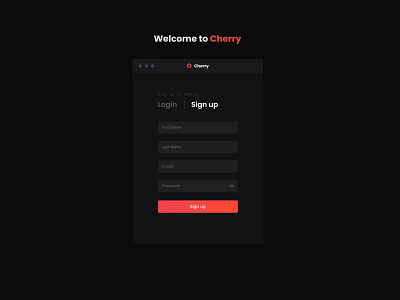 Cherry - Sign Up authenticate authentication branding cherry figma figma design log in login login page login screen sign up sign up page sign up screen uidesign ux