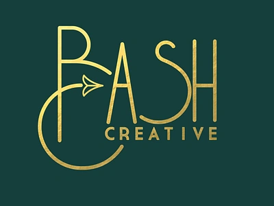 Bash Creative Logo arrowhead art deco branding design gold icon logo luxe typography