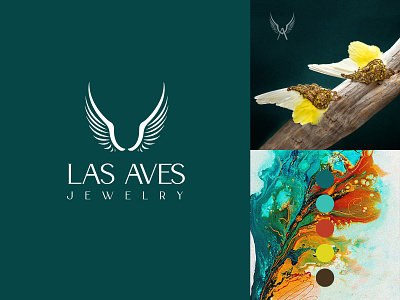 Las Aves Jewelry Branding branding design detailed elevated feathers icon jewelry level up luxe typography web wings wings logo