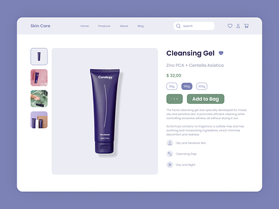 Skin Care Website - Product Page