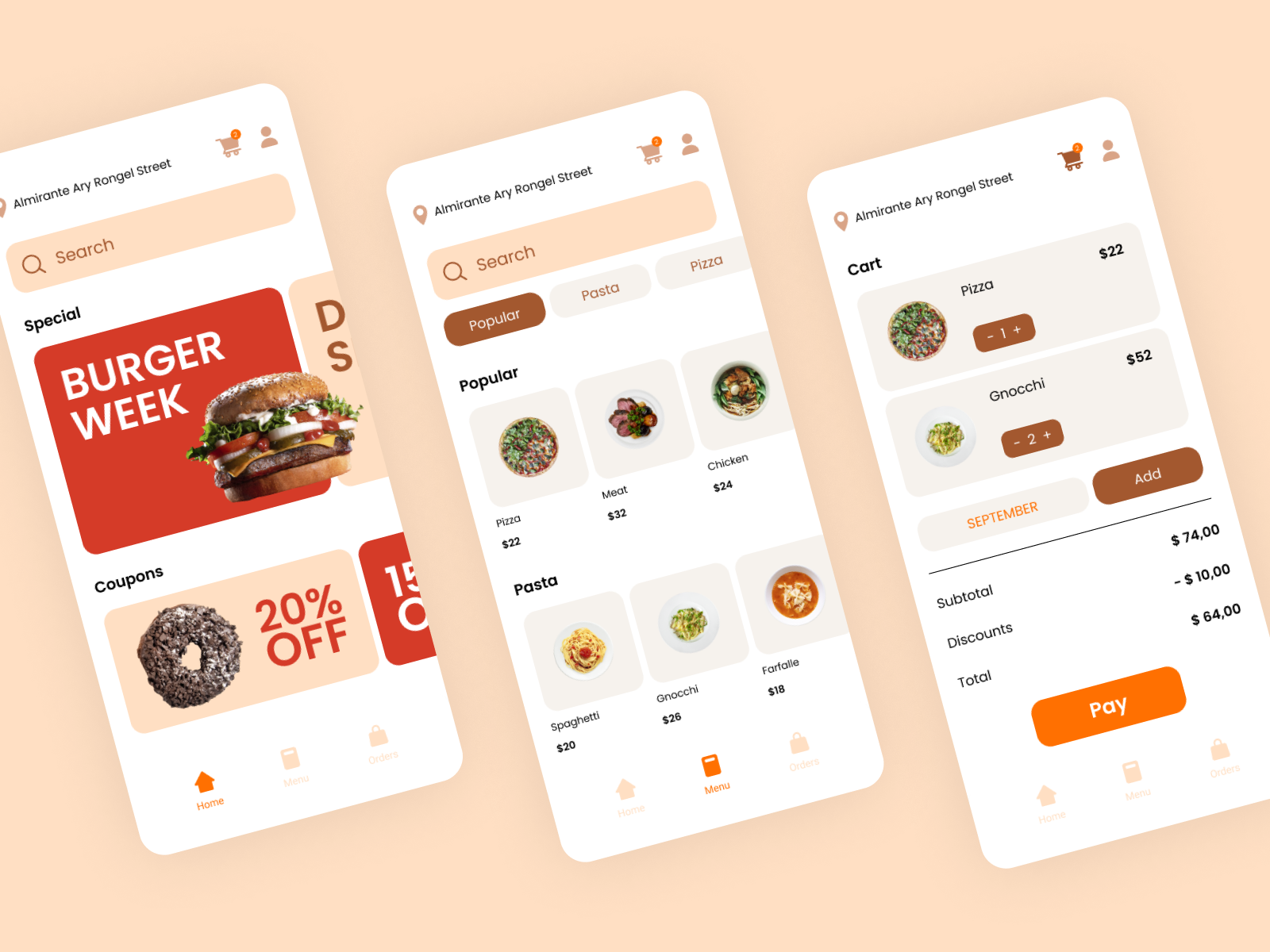 Food App Design by Gabriel Nesi on Dribbble