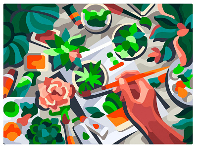 Succulents graphic design illustration vector