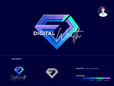 Digital Wealth Logo | Diamond shape theme
