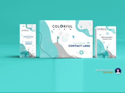 Contact Lenses Packaging Box Branding Design box brand colorful contact contact lens doctor eye eye care fashion hydrophilic icon illustration label lenses mailer box medical packaging product box solutions subscriptions box