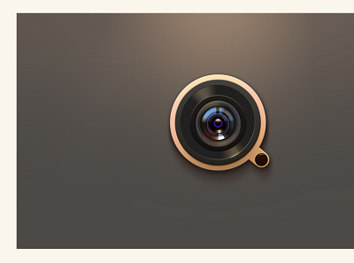 Camera lens branding icon ui