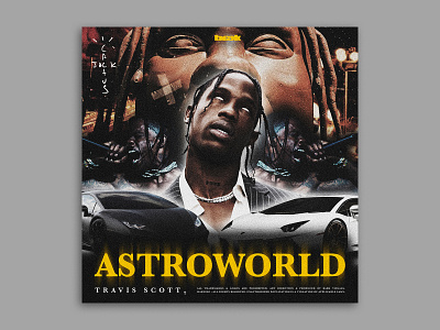 Travis Scott: Cover Redesign album art album cover artwork astroworld branding design hiphop icon music pattern travis scott typography vector