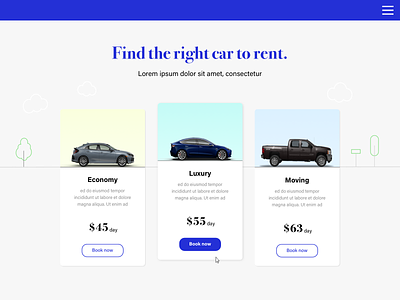 Non-Daily UI #30 Pricing buttons cards ui cars dailyui flat design interface monoline nondaily ui pricing product design ui uxui