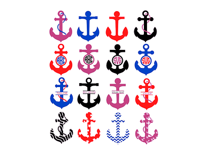 SVG Anchor Monogram, Svg Files, Anchor Svg, Svg files for Cricut