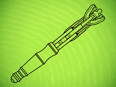 Sonic Screwdriver device doctor who illustration line sci fi space the doctor tv vector wip