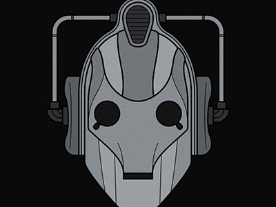 Cyberman baddie doctor who enemy illustration line sci fi space the doctor tv vector villain wip