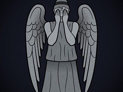 Weeping Angel baddie doctor who enemy illustration line sci fi statue the doctor tv vector villain wip