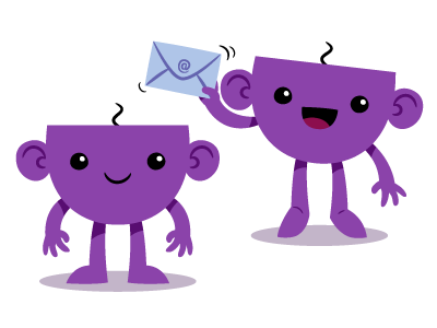 Muggsy character cup illustration mug purple tea vector