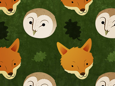 Woodland Animals Pattern animal fox illustration owl pattern repeating vector woodland
