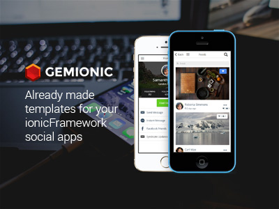 Gemionic - Social Ionic App Theme ionicframework mobile app html ui pack