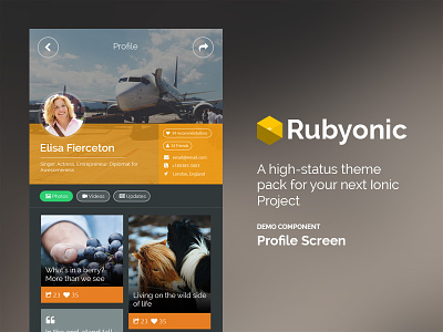 Rubyonic Profile ionicframework mobile ui mobile ui pack
