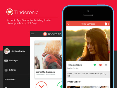 Tinderonic - Now available ionic ionicframework tinder