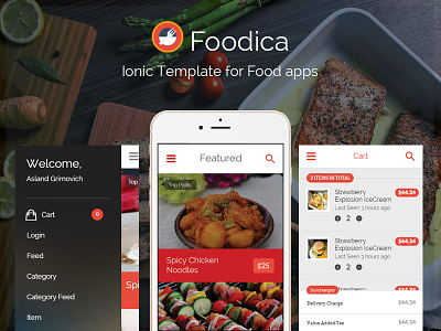 Foodica IonicFramework theme for food apps now available food app ionic ionicframework