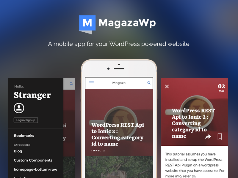 Magaza Wordpress Mobile app news app ionicframework ionic 2