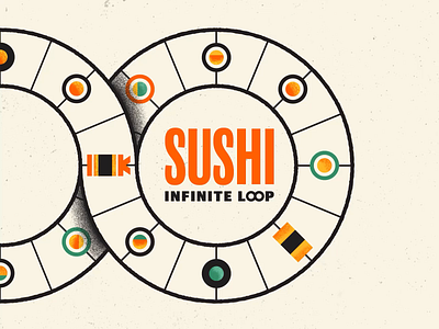 Sushi Infinite Loop animation food japan japanese food japenese loop animation motion design motion graphics sushi sushi logo sushi roll