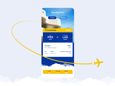 Flight Ticket Booking airplane airport app design fly minimal ticket