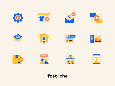 Fastoche - Icon animation brand brand design branding icon icon set iconography icons illustration ui