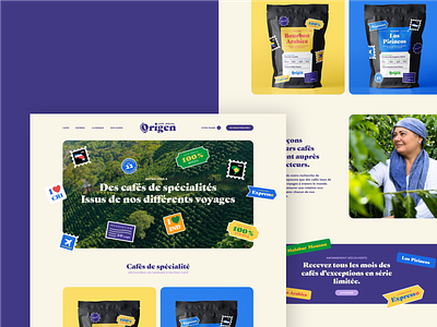 Origen Café Spécial - Webdesign brand branding coffee coffee shop colombia logo packaging site stickers webdesign
