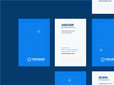 Traxens - Business Card brand branding business card grid logistic logo supply chain traxens