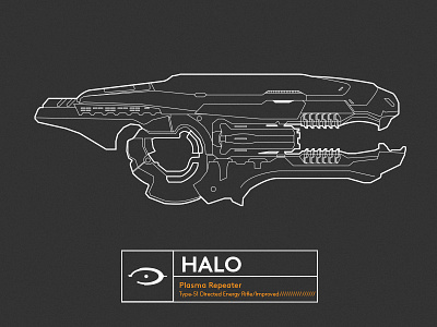 Famous Gun_HALO gun halo illustrator lineart
