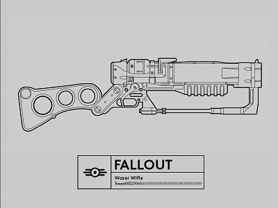 Famous Gun_FALLOUT fallout gun illustrator lineart vector