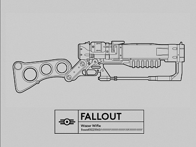 Famous Gun_FALLOUT fallout gun illustrator lineart vector