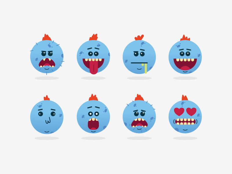 Mr Meeseeks Emojis by Valentin Lauzier on Dribbble