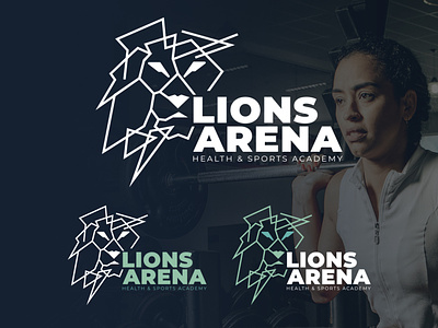 Lions Arena logotype arena branding fitness graphic design greece gym leontios lion logo rhodes sakellis