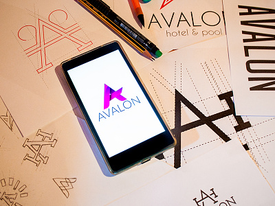 Avalon a avalon hotel leontios logotype monogram sakellis