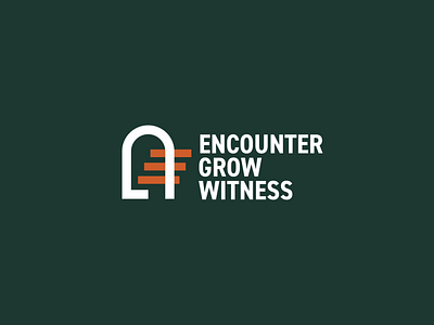 Branding for Encounter Grow Witness brand branding catholic detroit door encounter gate gospel grow logo negative space stairs stairwell witness