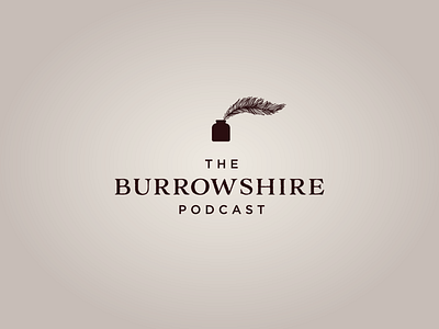 Burrowshire Podcast Logo branding burrow ink logo podcast quill shire