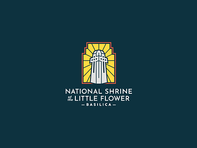 Brand for the National Shrine of the Little Flower Basilica basilica branding catholic little flower logo long name shrine tower