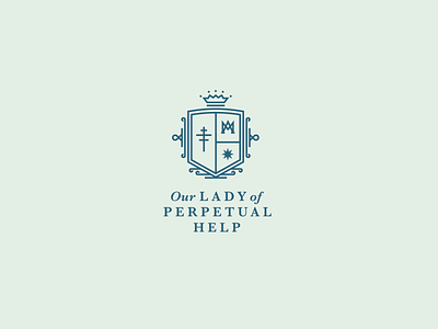 Branding: Our Lady of Perpetual Help branding catholic coat of arms emblem grove city logo marian mary oh our lady of perpetual help parish