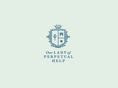 Branding: Our Lady of Perpetual Help branding catholic coat of arms emblem grove city logo marian mary oh our lady of perpetual help parish