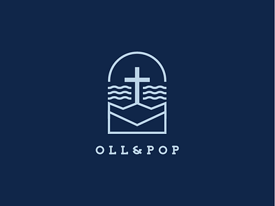 OLL & POP logo branding catholic church cross logo oll our lady of lourdes parish pop prince of peace