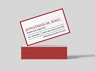 Institute On Religious Life business card branding business card catholic consecrated red religious life stationery