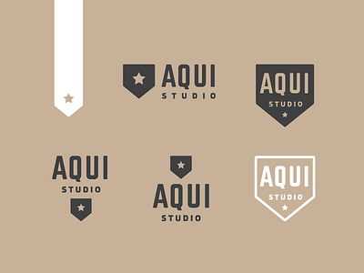 Branding for AQUI Studio aqui aqui studio arrow branding guatemala house logo photography