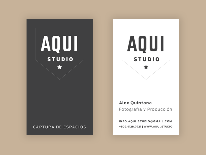 AQUI Studio Business Card arrow branding business card clip design gif gray stationery