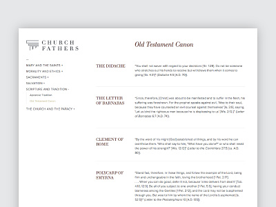 Site design: Church Fathers catholic christian christianity church church fathers fathers resource web web design website