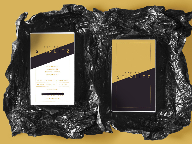 Spy Bar Business Cards stationary print typography branding card gold bar business card