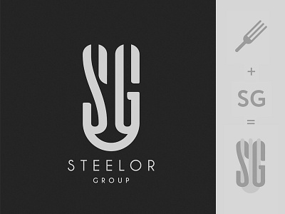 Steelor group logo belarus branding food food logo fork logo logotype restaurant